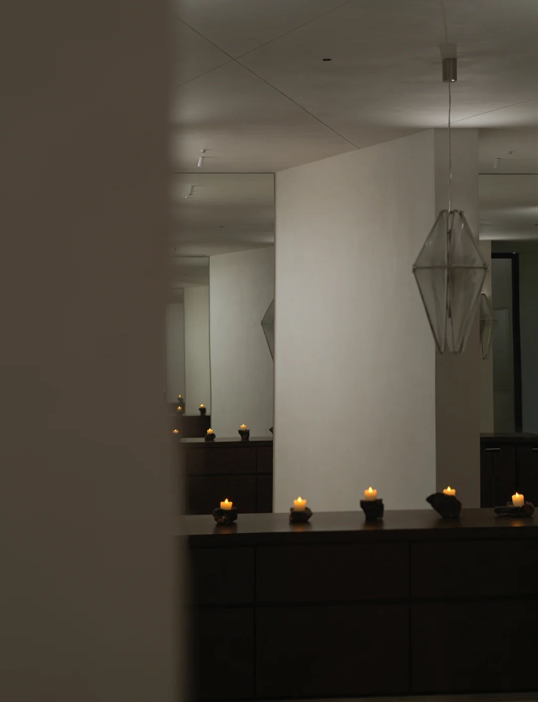 Custom geometric wall light at Wazzor