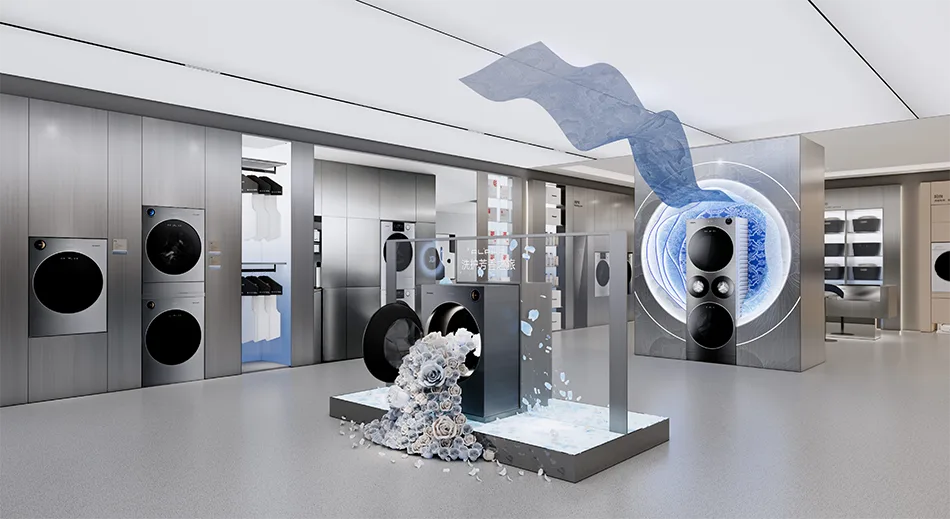 Washing appliance display inside Panasonic SI store