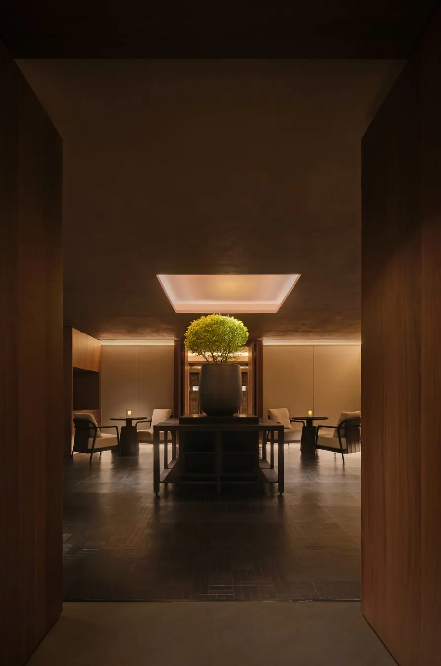 Planting and material detail inside Shujian SPA